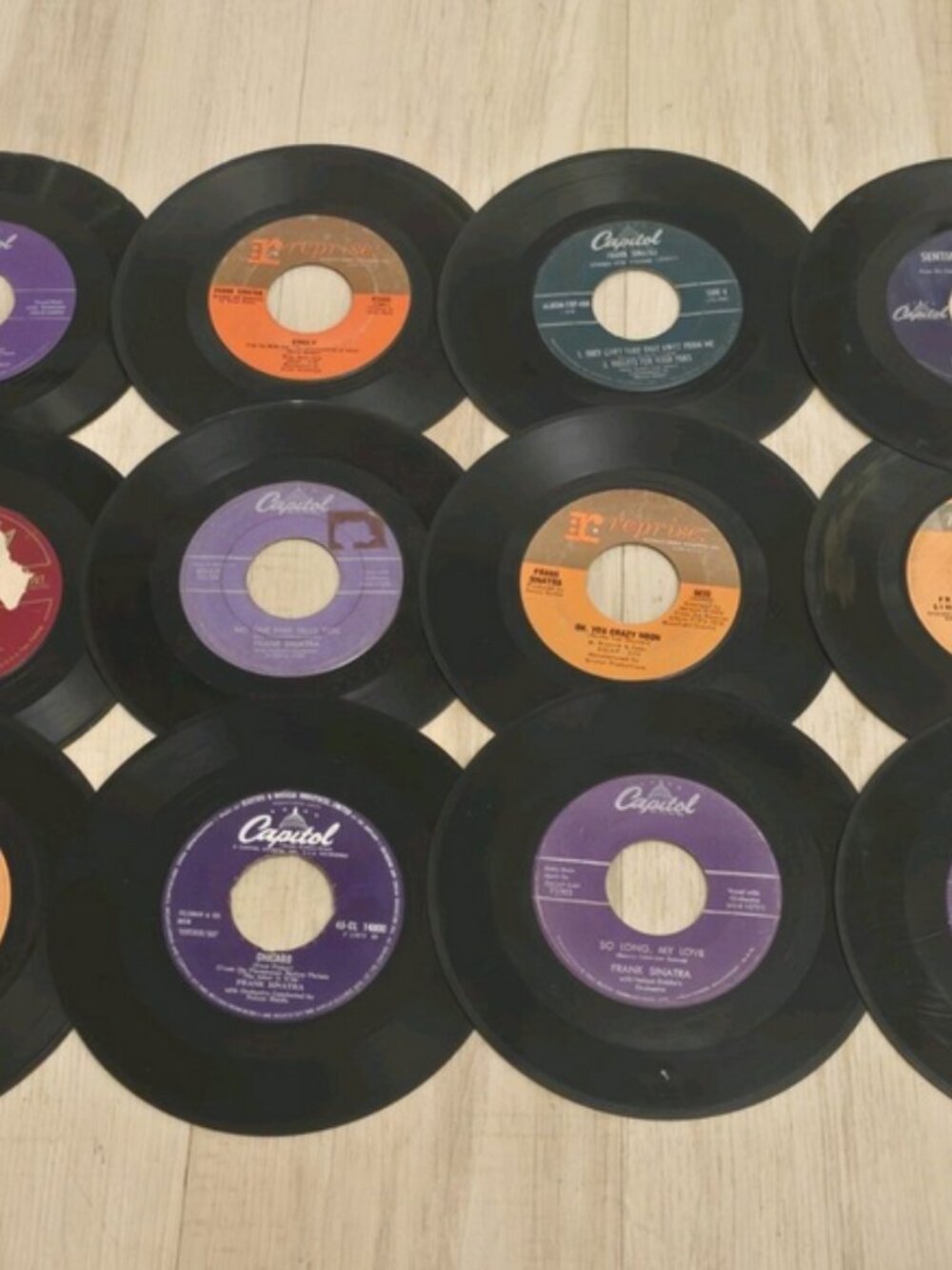 Lot of 12 Frank Sinatra Vinyl Record 45 RPM Singles